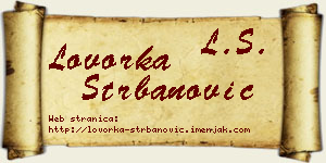 Lovorka Štrbanović vizit kartica